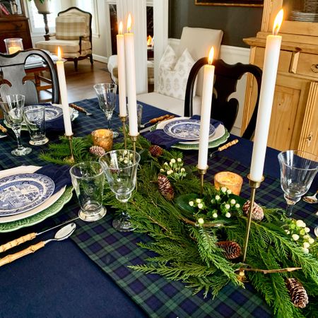 Classic blue and green Christmas tablescape

#LTKHoliday #LTKSeasonal #LTKhome