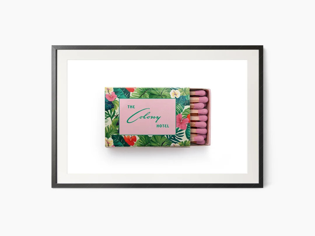 Palm Beach Florida Poster the Colony Hotel Art Deco Matchbox Wall Art City Print Travel Poster Lu... | Etsy (US)