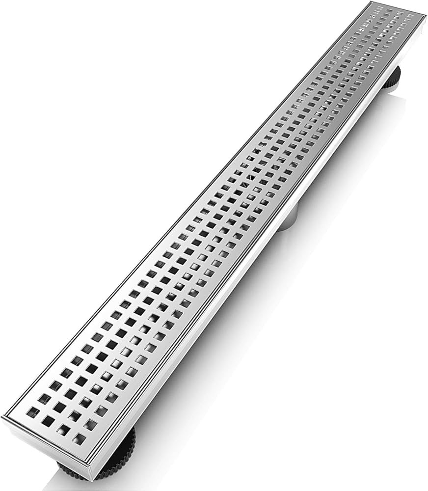 WEBANG 24 Inch Linear Shower Drain Rectangular Floor Drain with Accessories Square Hole Pattern C... | Amazon (US)