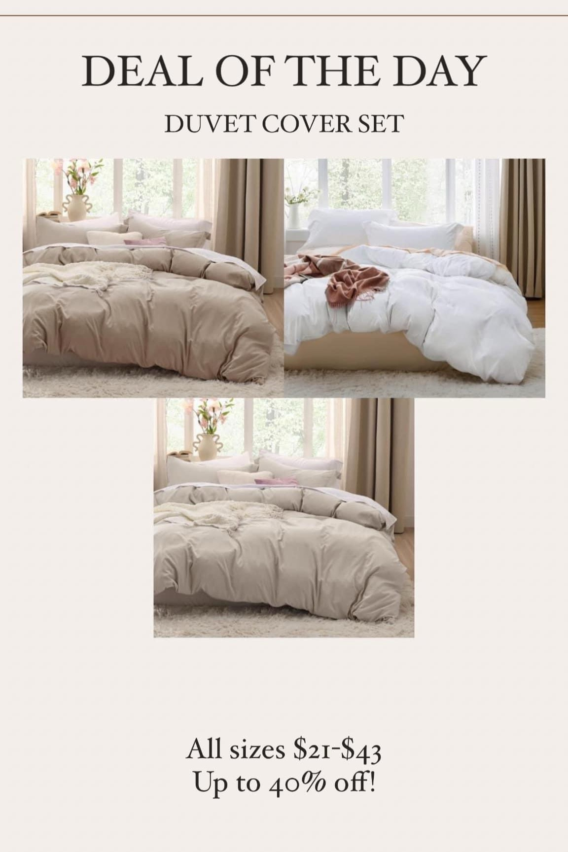 This highly rated Amazon duvet cover set is on major sale!! Incredible prices & lots of color options 😍🙌🏻 limited time deal! 



#LTKSaleAlert #LTKxPrimeDay #LTKHome