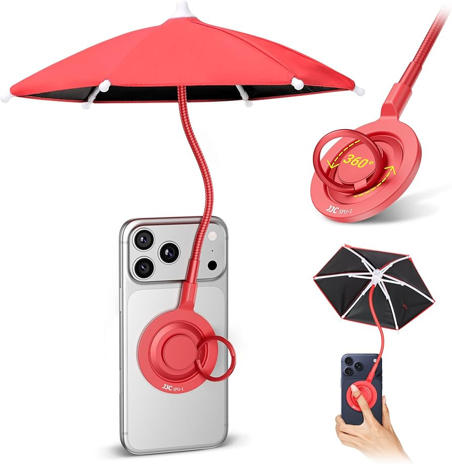 UPF 45+ Magnetic Phone Umbrella,Phone Umbrella for Sun with Black Anti-UV Coating,UV Protection C... | Amazon (US)