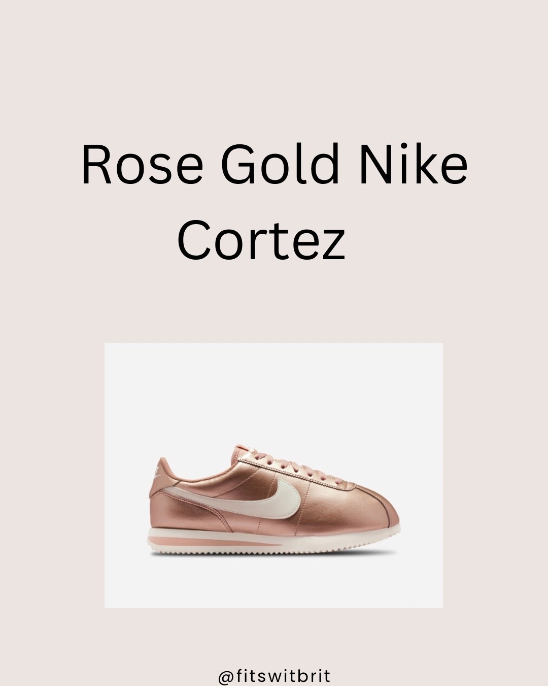 Rose Gold Nike Cortez Sneakers 