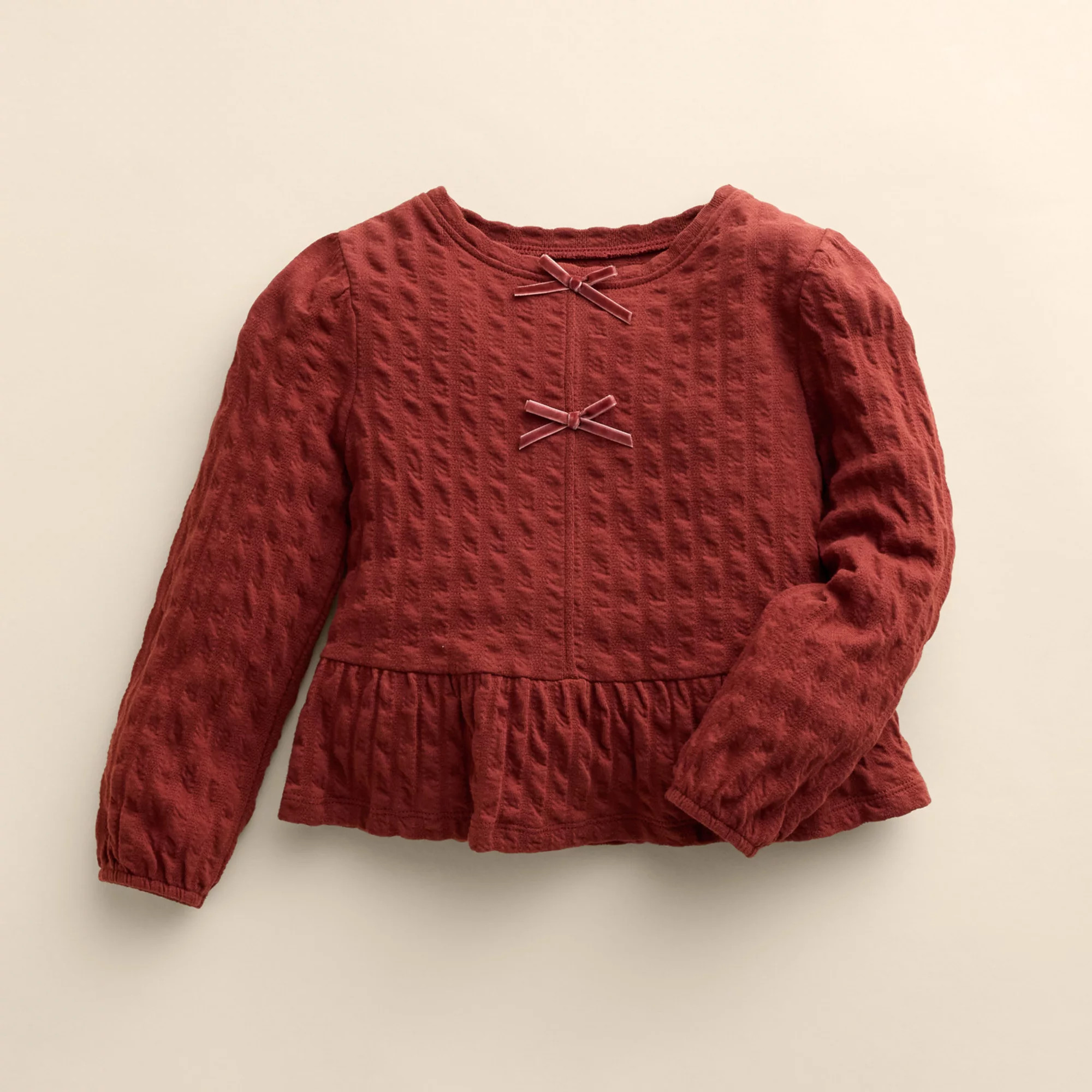 Girls 4-12 Little Co. by Lauren Conrad Organic Bow Peplum Top | Kohl's