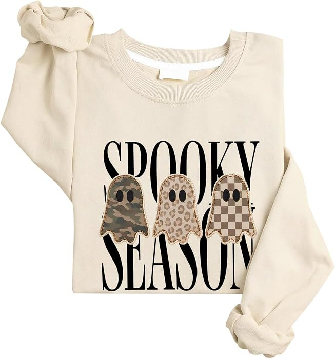 Halloween Spooky Season Sweatshirt Leopard Ghost Hoodie for Women Men | Amazon (US)