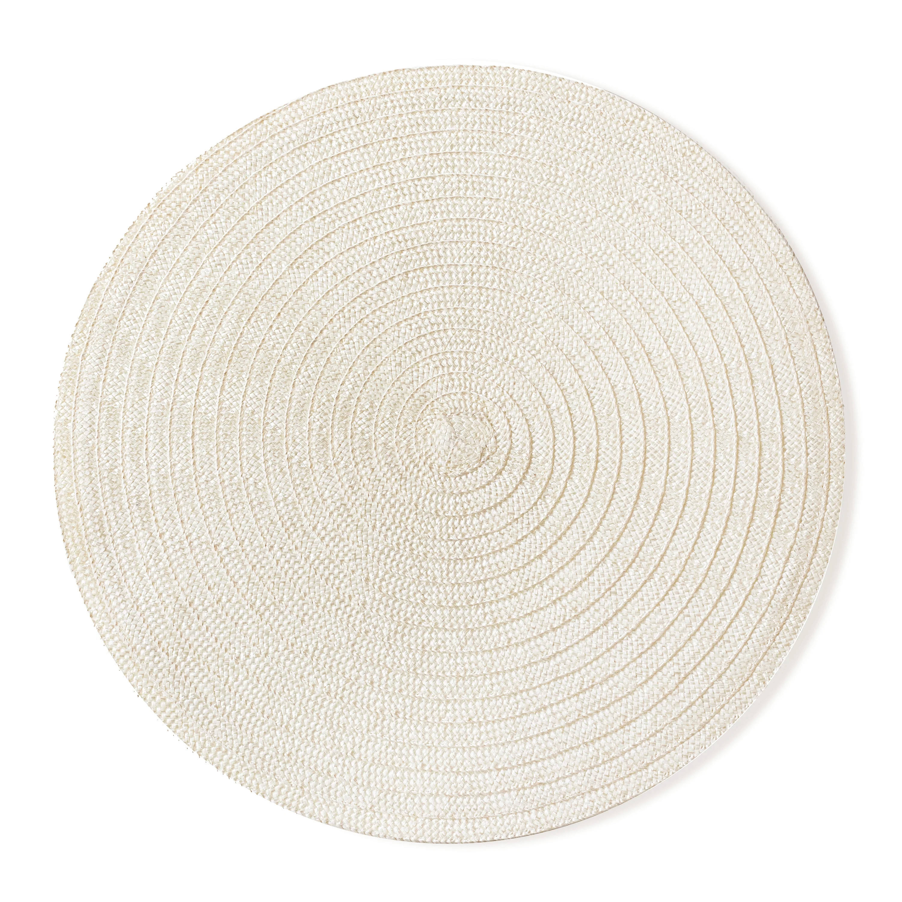 Mainstays Lava Polyester Round Table Placemat Vanilla 15" Round | Walmart (US)