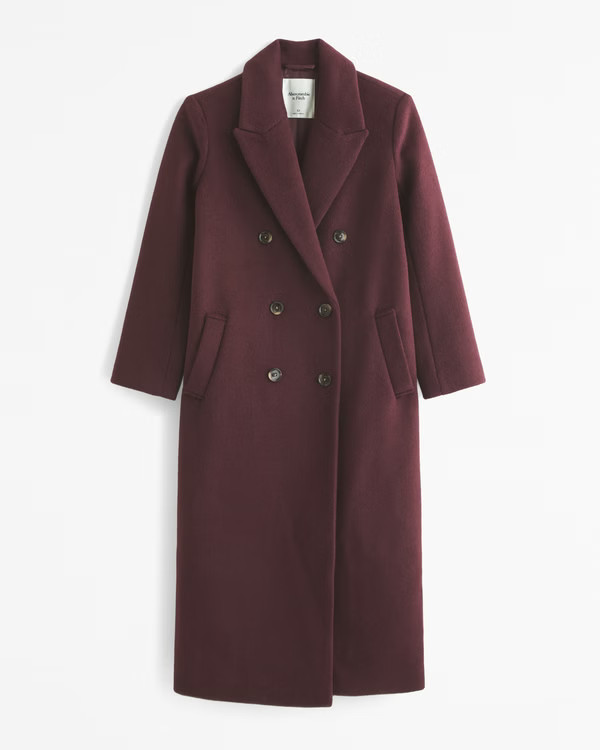 Women's Wool-Blend Double-Breasted Coat | Women's Coats & Jackets | Abercrombie.com | Abercrombie & Fitch (US)