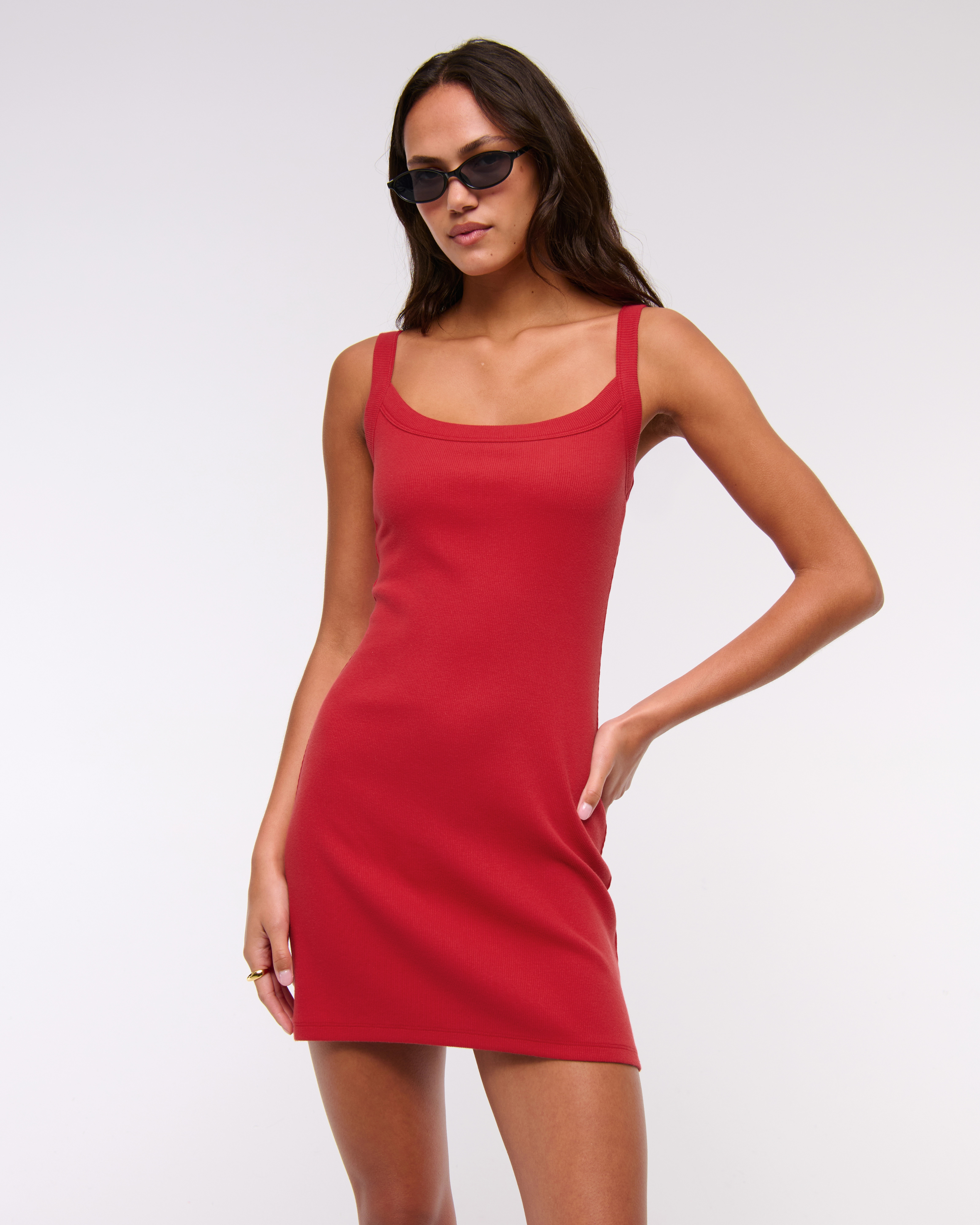 Bra-Free Essential 90s Rib Mini Dress | Abercrombie & Fitch (US)