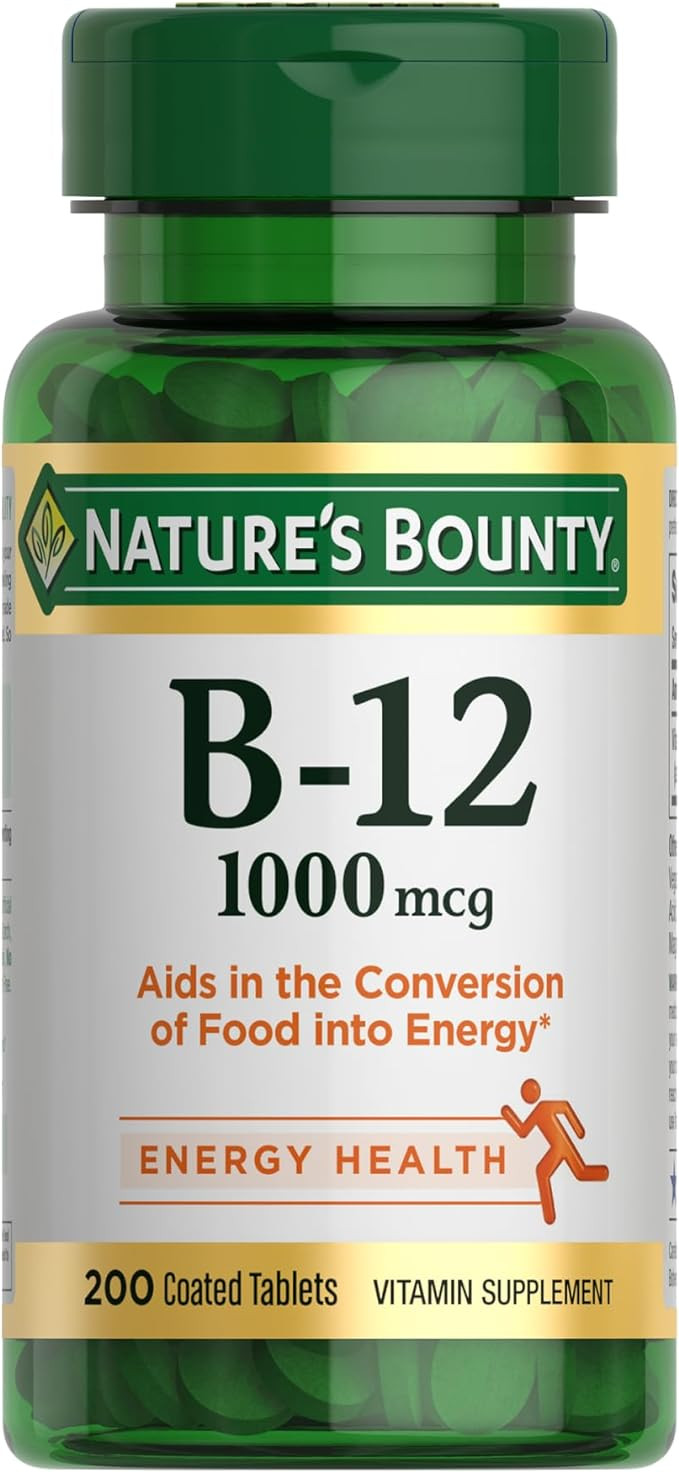Nature's Bounty Vitamin B12 1000 mcg Supplements, Supports Energy Metabolism, 200 Ct | Amazon (US)