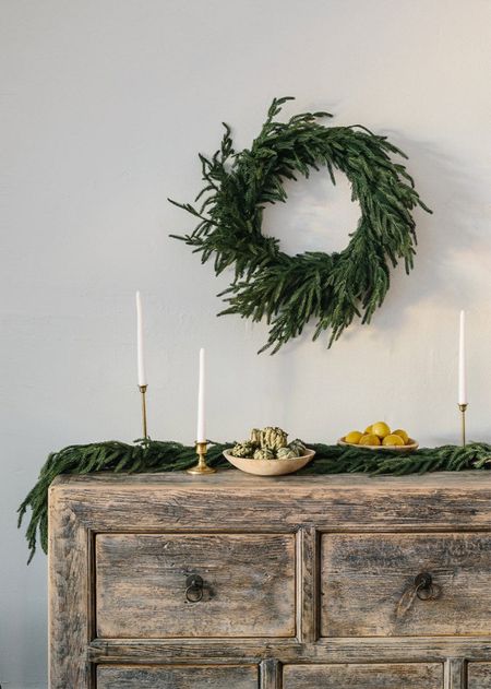Minimalist Fall decor.
-
Faux wreath - Christmas decor - Fall mantel decor - Christmas mantel wreath - faux Christmas garlands 

#LTKhome #LTKSeasonal