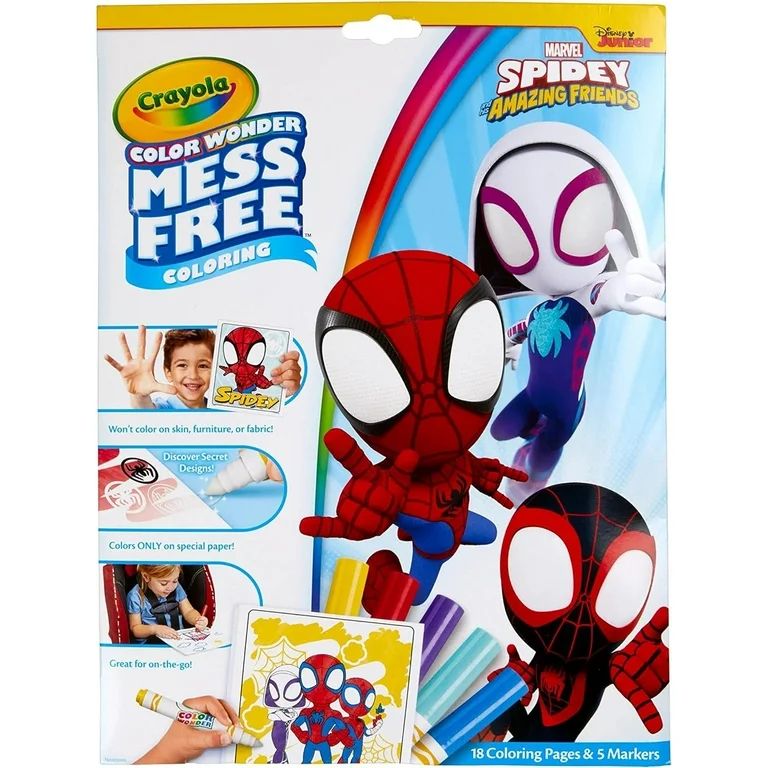 Crayola Color Wonder, Spiderman Coloring Pages & Mess Free Markers Set, Gift, Beginner Unisex Chi... | Walmart (US)