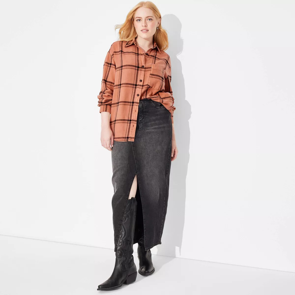 Women's Long Sleeve Oversized Flannel Button-Down Shirt - Wild Fable™ | Target