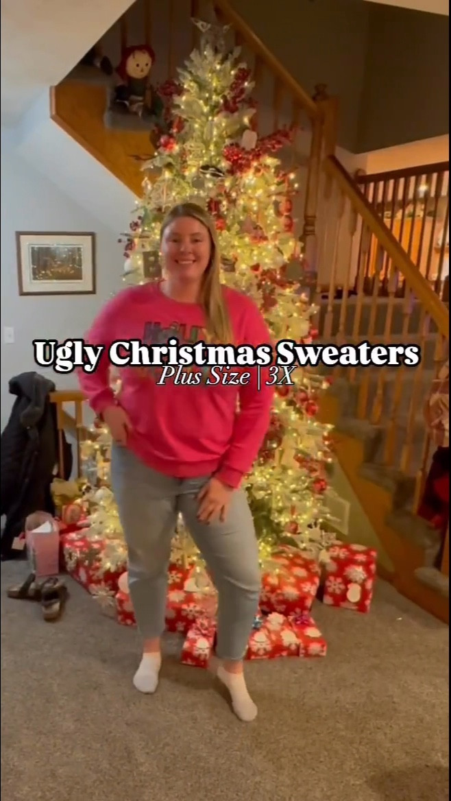 Still in need of an ugly Christmas sweater? These are all from Amazon and will get to you before Christmas! Got some cute ones and funny ones!

I am wearing size 3X in all except the pink one, which is a 2X, but I wish I would have sized up. 

plus size, ugly Christmas sweater, affordable fashion 

#LTKHoliday #LTKPlusSize #LTKMidsize