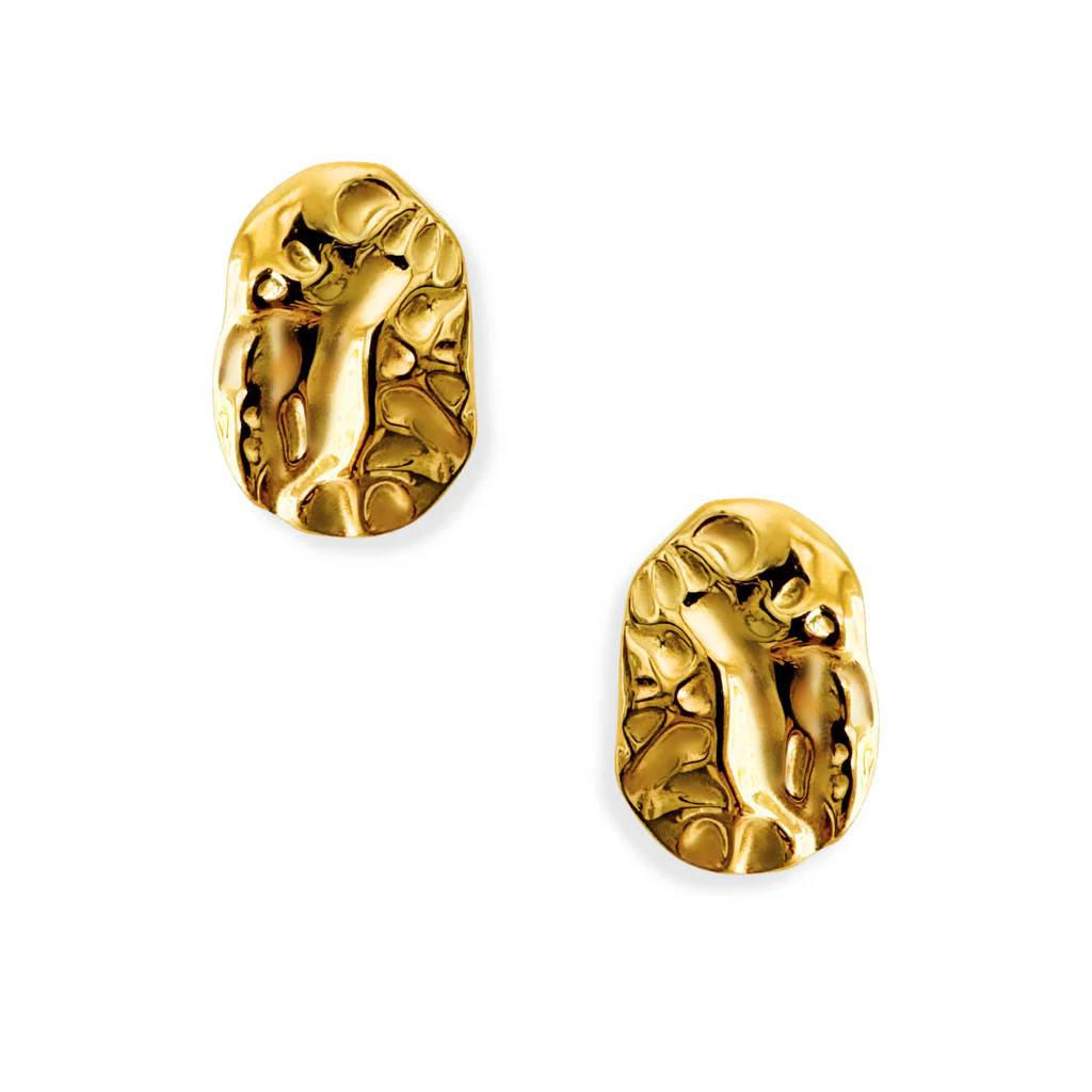 Oversized Hammered Nugget Stud Earring | Ellie Vail Jewelry