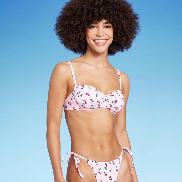 Women's Shirred Underwire Bikini Top - Wild Fable™ Cherry Print | Target