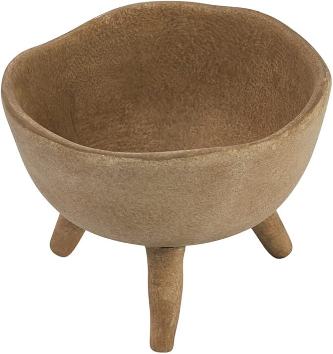 Creative Co-Op Boho Terracotta Footed Planter with Organic Edge, Matte Taupe | Amazon (US)