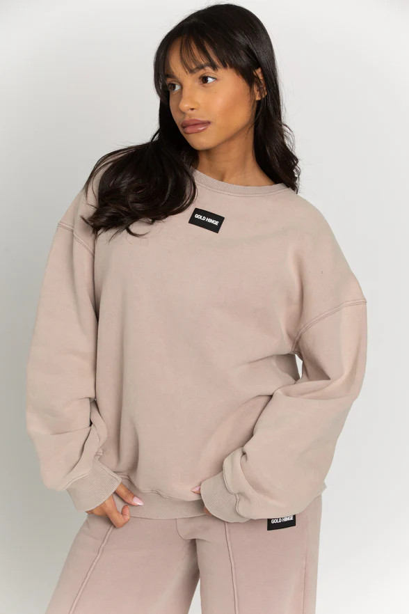 Taupe GH Crewneck Sweatshirt | Gold Hinge