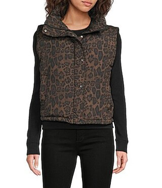 Anna Ava Leopard Quilted Vest - LXL | Dillard's