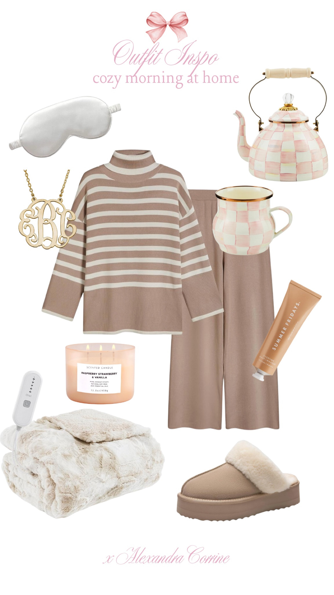 Cozy fall day at home outfit inspo 🧸🤍🎀

Loungewear, lounge set, amazon fashion, Amazon finds, cozy, monogram, jewelry, Mackenzie Childs, fall day at home, neutral aesthetic, vanilla girl aesthetic, cozy self care vibes 

#LTKStyleTip