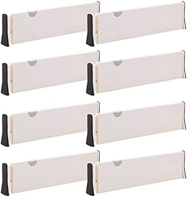 Set of 8 Adjustable Drawer Dividers Organizer Separators Plastic Dresser Organizer for Bedroom, ... | Amazon (US)
