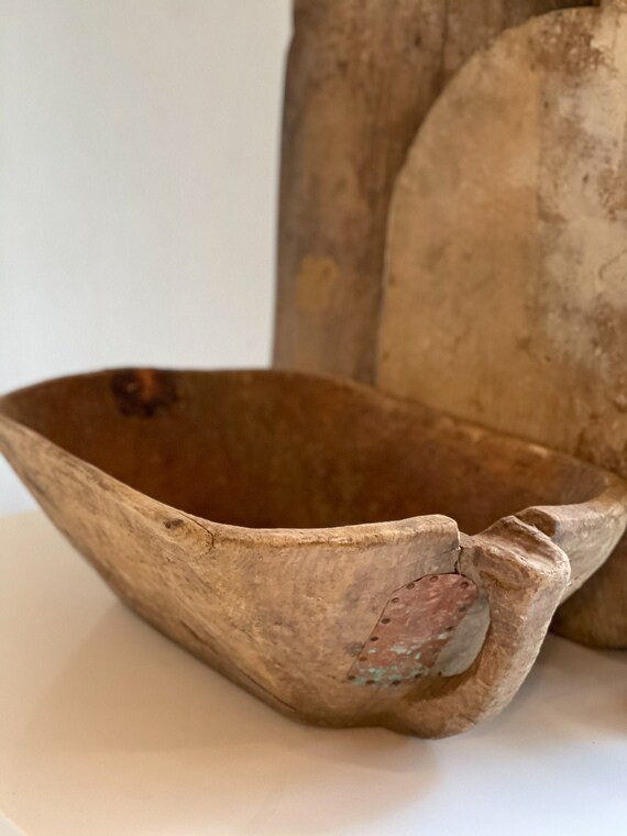 Antique Dough Bowl/ France Rustic Farmhouse Table Decor | Etsy (US)
