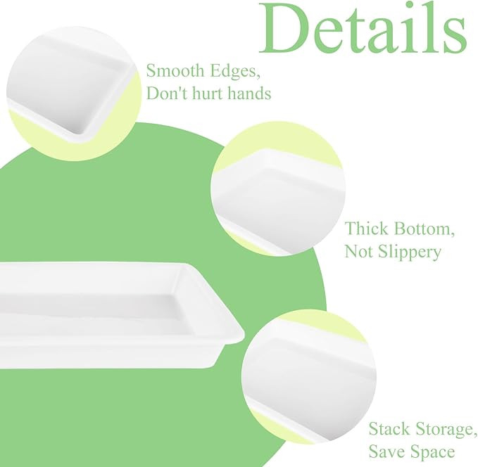 20 Pack Plastic Art Trays, 11.0 x 8.3 x 1.2 Inch White Activity Craft Trays Sensory Tray Serving ... | Amazon (US)