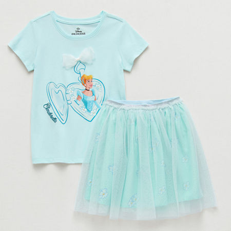 Disney Collection Little & Big Kid Girls 2-pc. Cinderella Princess Skirt Set, 5/6, Blue | JCPenney
