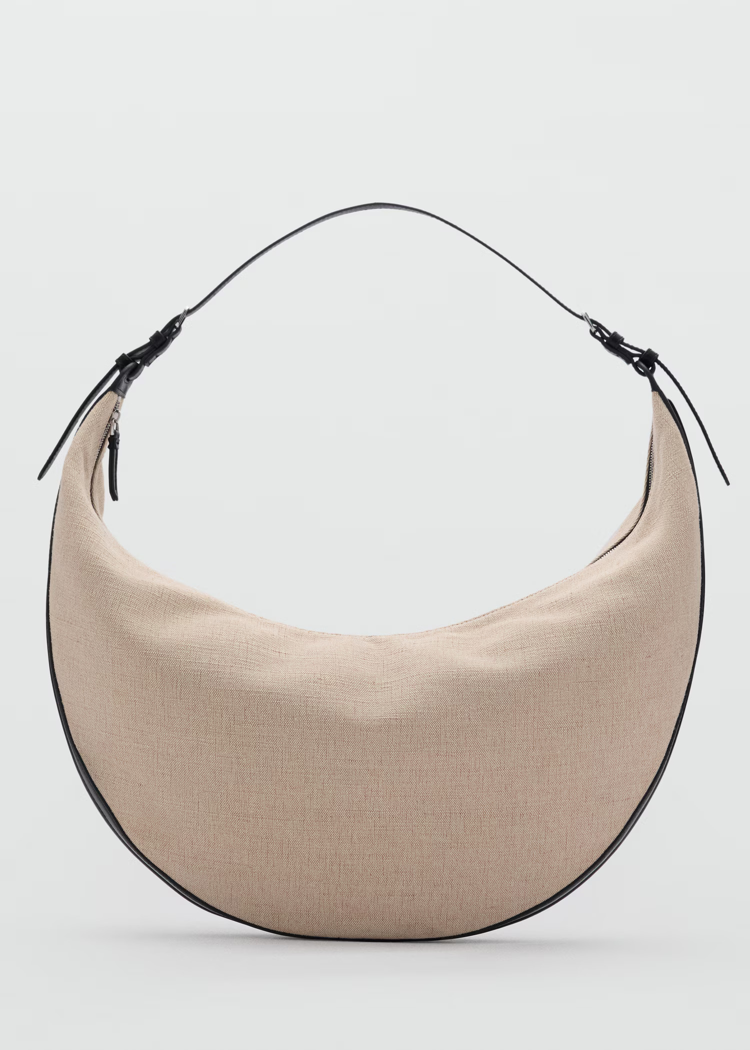 Oval linen-blend shoulder bag - Women | MANGO USA | Mango (US/MX/AU)
