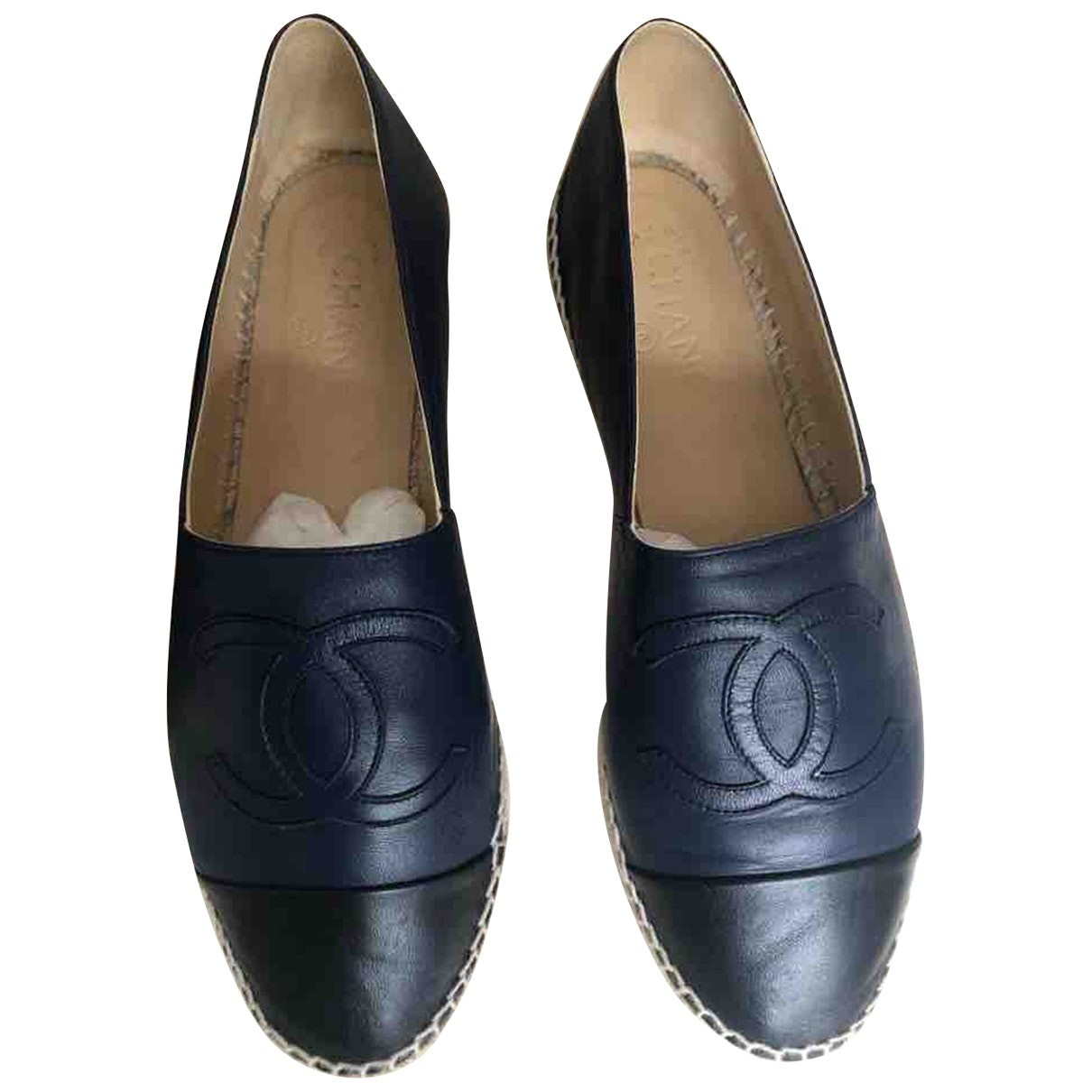 Chanel Navy Leather Espadrilles for Women 41 EU | Vestiaire Collective (Global)