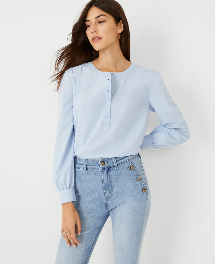 Half Placket Popover | Ann Taylor (US)
