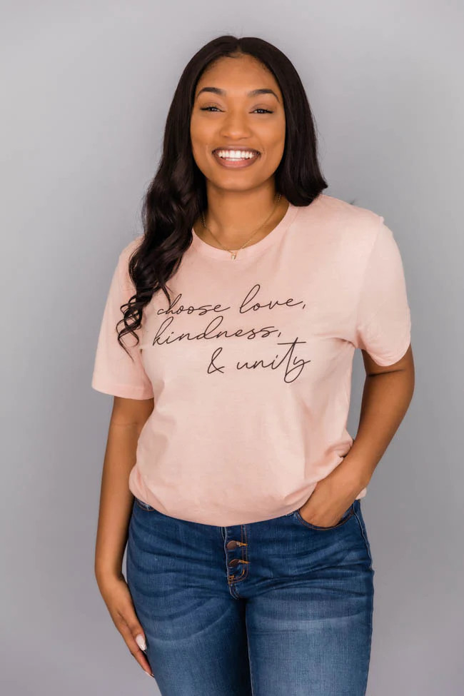 Choose Love, Kindness, And Unity Graphic Tee | The Pink Lily Boutique