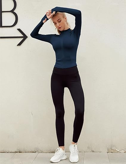 Lviefent Womens Lightweight Full Zip Running Track Jacket Workout Slim Fit Yoga Sportwear with Th... | Amazon (US)