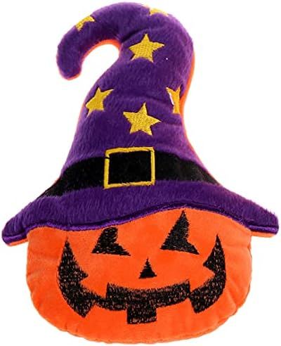 Pumpkin Plush Dog Squeaky Toy with Witch Hat | Amazon (US)