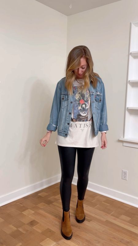 styling the abercrombie matisse tee 3 different ways (wearing a medium)

spring outfit ideas, denim jean jacket, faux leather leggings, oversized graphic tee, chelsea boots, lug sole booties, sneakers, bike shorts, skinny jeans

#LTKSpringSale #LTKVideo #LTKsalealert