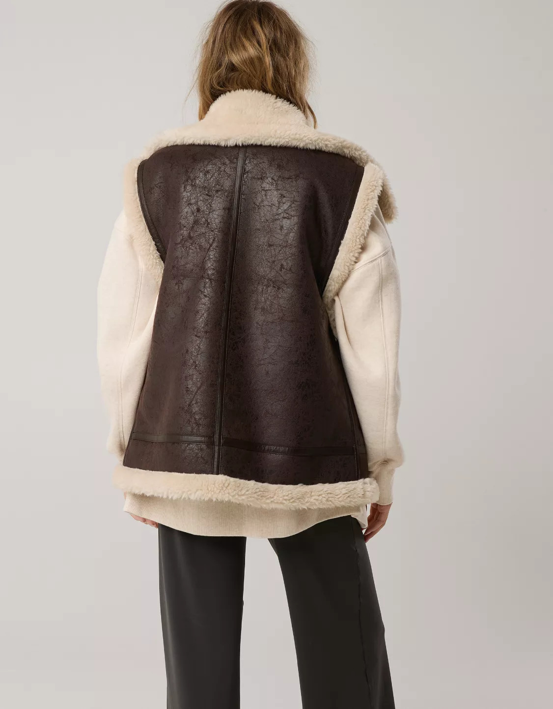OFFLINE By Aerie Faux Leather Sherpa Vest | Aerie