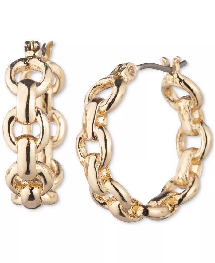 Gold-Tone Small Chain Link Hoop Earrings, 0.6" | Macy's