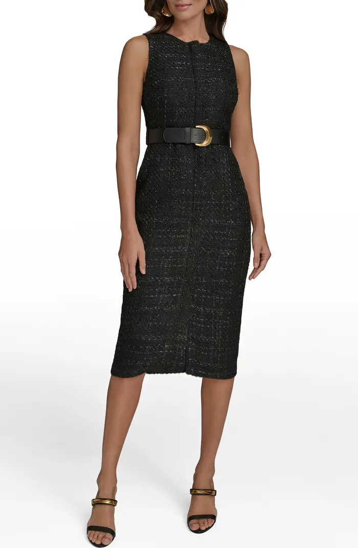 Donna Karan New York Tweed Sheath Midi Dress | Nordstrom | Nordstrom