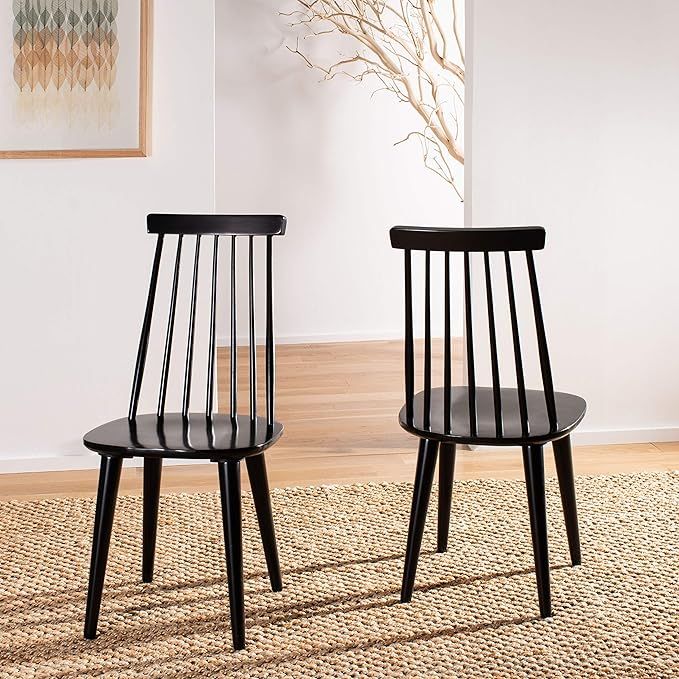Safavieh American Homes Collection Burris Country Farmhouse Black Spindle Side Chair (Set of 2) | Amazon (US)
