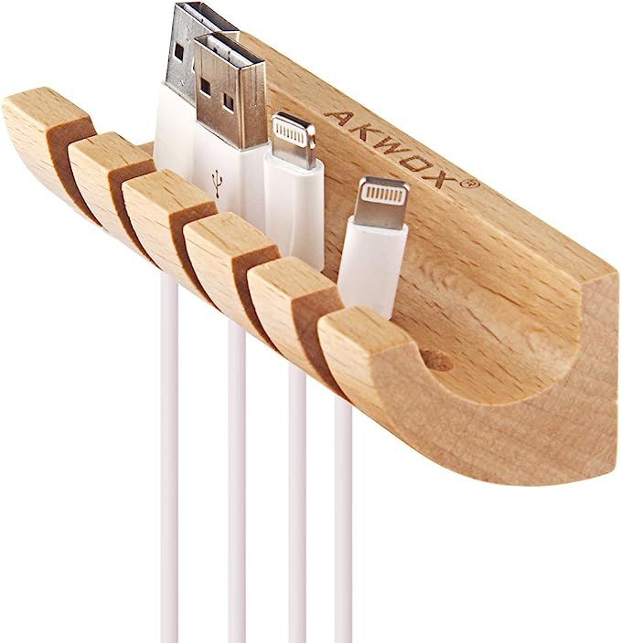 Akwox Wooden Cable Organizer and Cord Management System | Amazon (US)