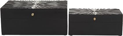 CosmoLiving by Cosmopolitan Contemporary Wood Storage Decorative Lids Stash Boxes, S/2 10", 8" W,... | Amazon (US)
