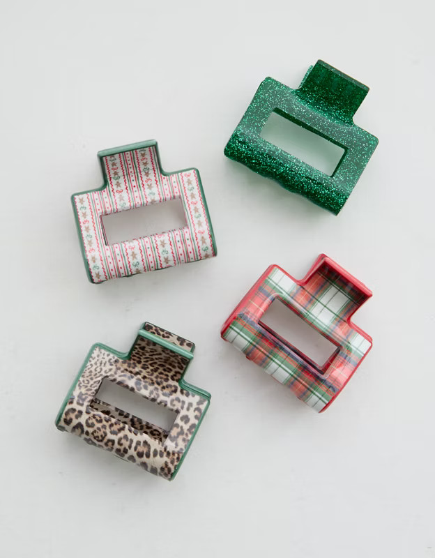 Aerie Square Hair Clip 4-Pack | Aerie