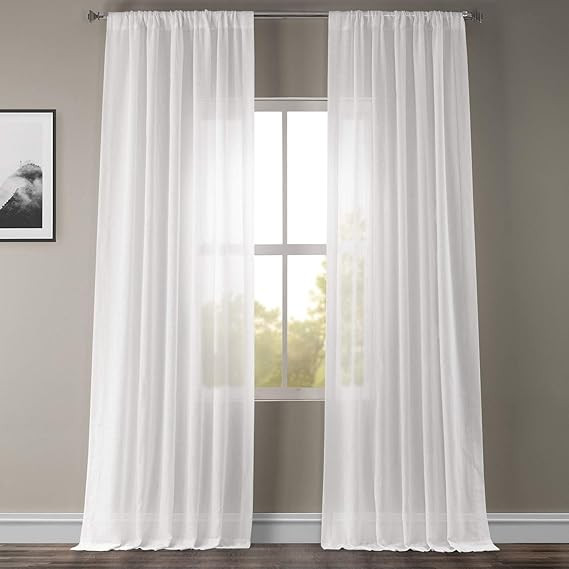 HPD Half Price Drapes Linen Sheer Curtains 108 Inches Long Linen Curtain for Bedroom & Living Roo... | Amazon (US)