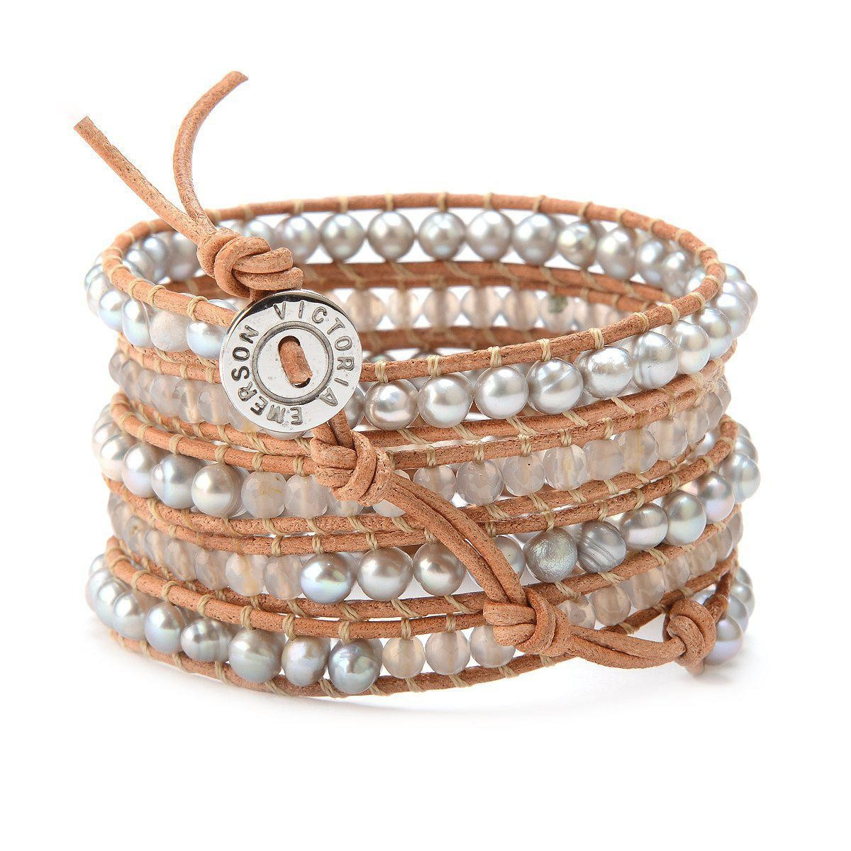 Freshwater Pearls with Opaque Crystals on Natural | Victoria Emerson