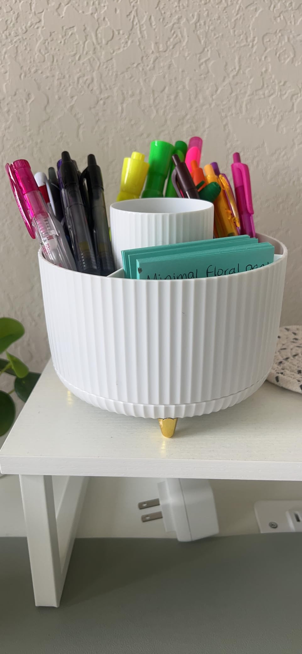 HBlife 5.9 Inch Large Pencil Pen Holder, 5Slots 360 Degree Rotating Desk Organizers and Accessories, Desktop Storage Stationery Supplies Cute Pencil Cup Pot for Office, School, Art Supply, Black | Amazon (US)