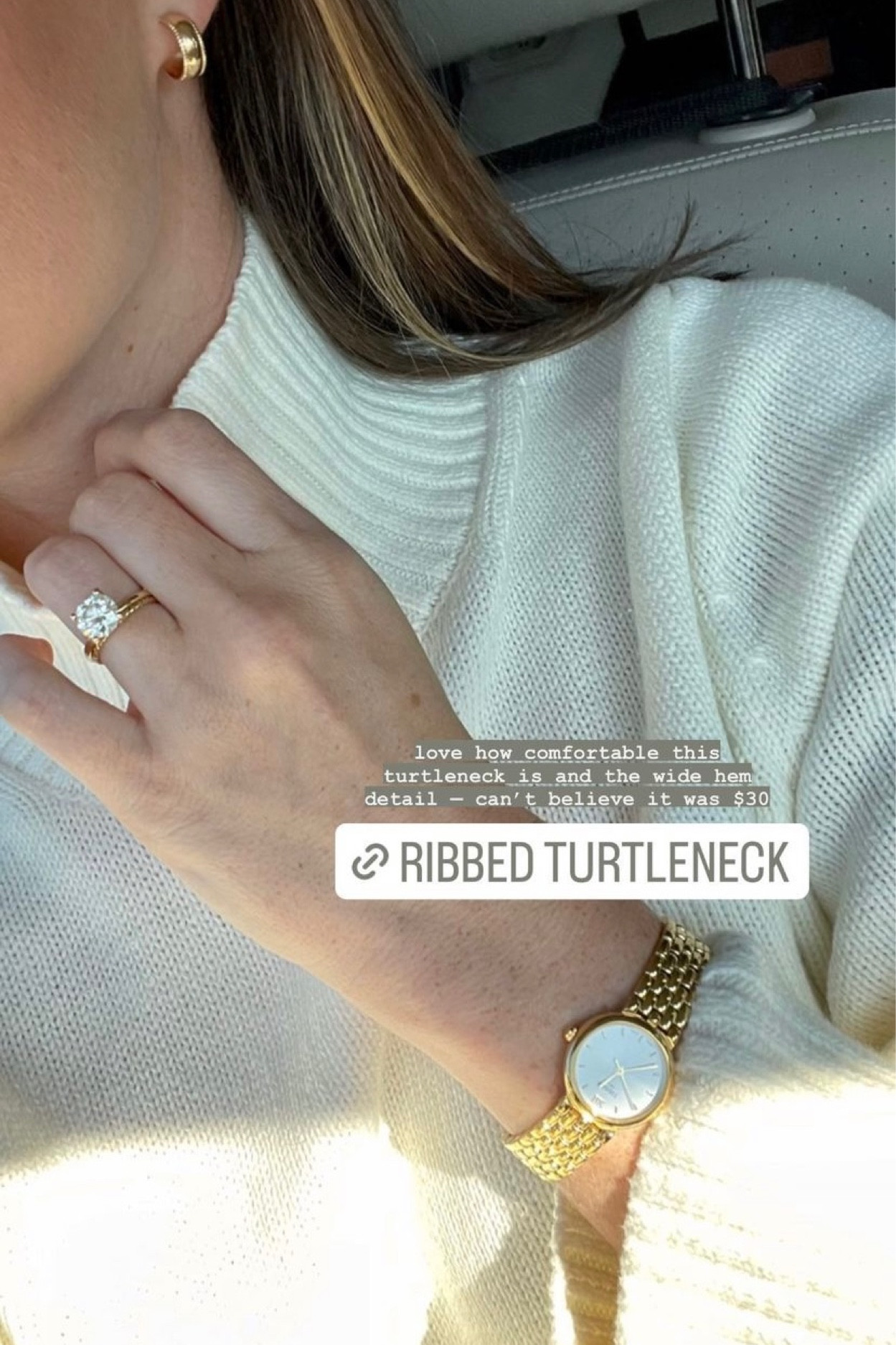 $30 ribbed turtle neck sweater 🤍