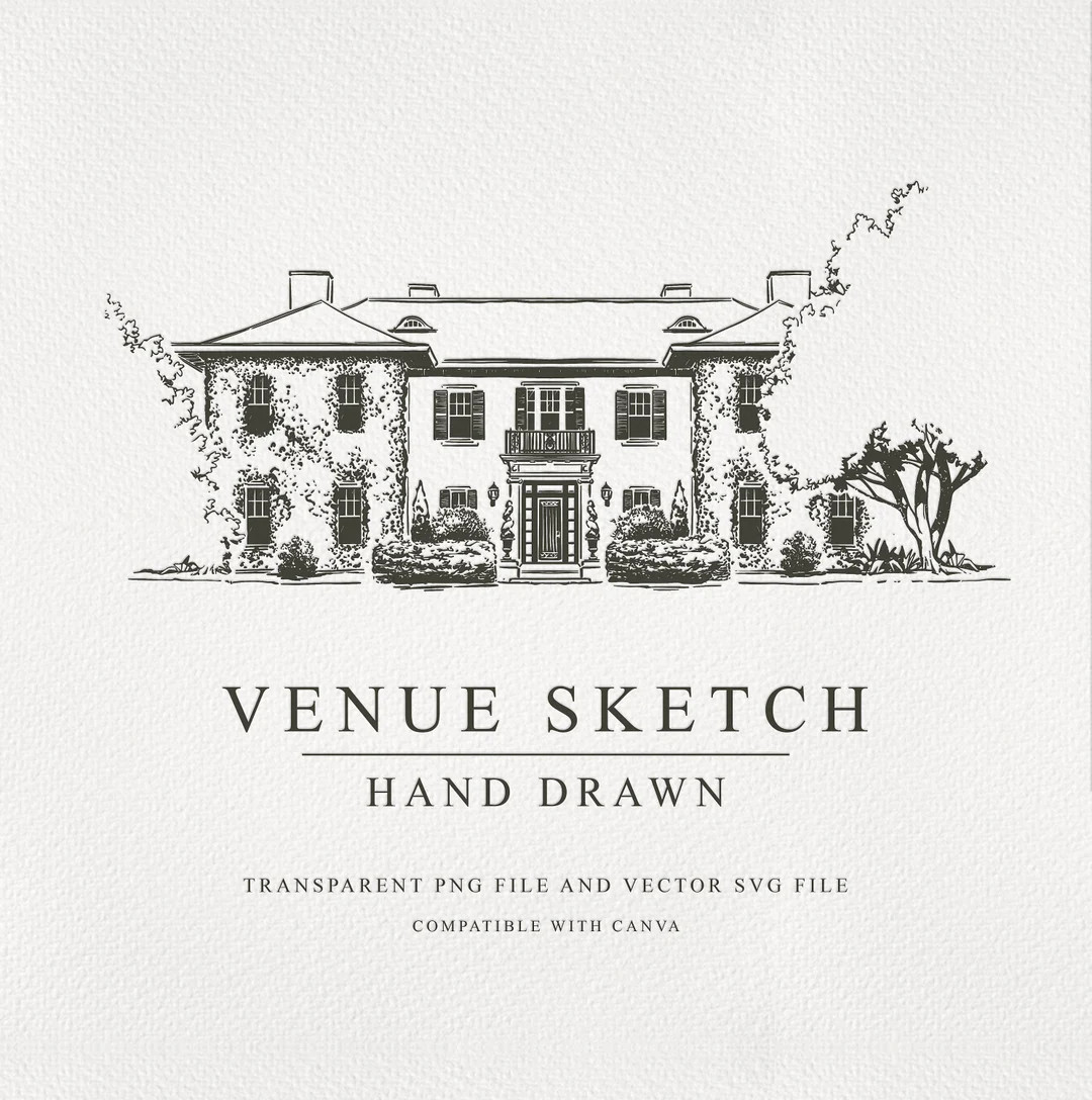 Custom Wedding Venue Illustration | Wedding Invitation Sketch | Hand Drawn Sketch | Png and Svg |... | Etsy (US)