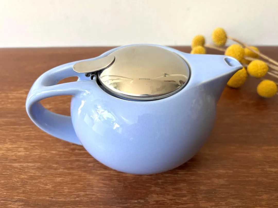 Vintage Bee House Japan Ceramic Periwinkle Sky Light Blue Lidded Teapot W Mesh Infuser | Retro Mi... | Etsy (US)