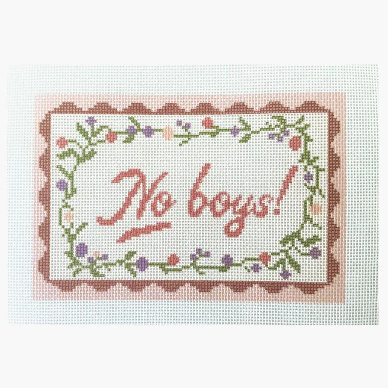 NO BOYS - printed needlepoint canvas | Etsy (US)