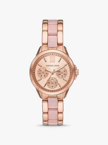 Rose Gold-Tone and Acetate Watch | Michael Kors US