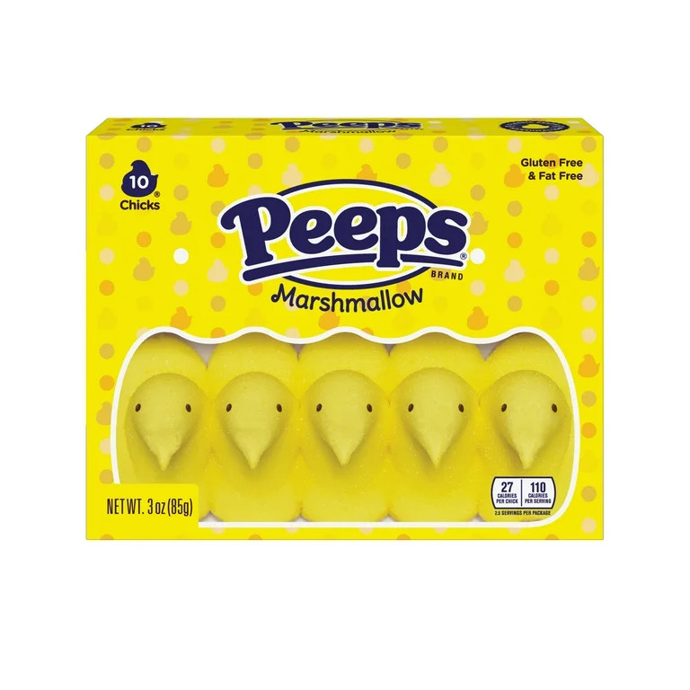 PEEPS Yellow Marshmallow Chicks, Easter Candy - 10 Count (3.0 Ounces) - Walmart.com | Walmart (US)
