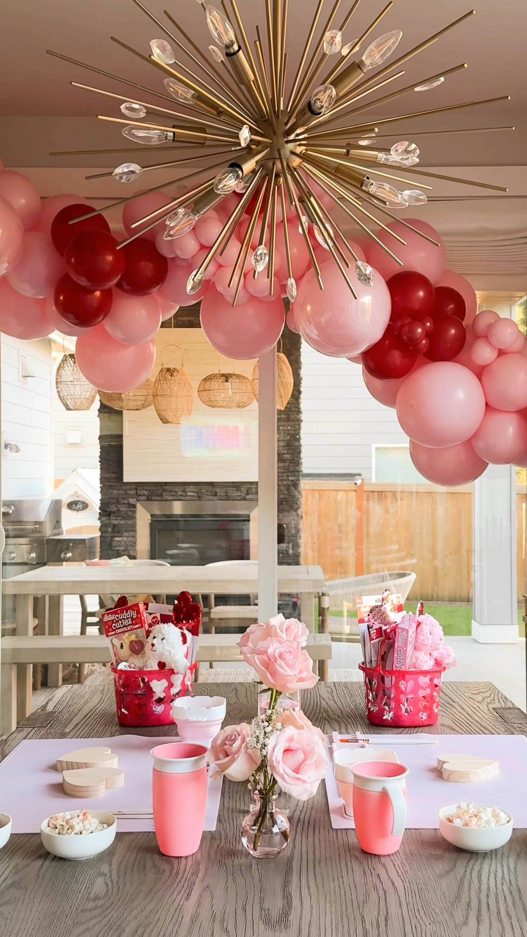 KIDS VALENTINES ART STATION! 🎨🌸💕These aspiring little artists love to paint so I love doing these holiday themed set ups for them! I left the balloon garland up and put out flowers from the baby shower to make it extra ✨ lol Linking the silicone art mats, paint brushes, wooden hearts crafts, and everything else! #valentinesdaycrafts #artstation #kidsvalentines 

#LTKHome #LTKSeasonal #LTKKids